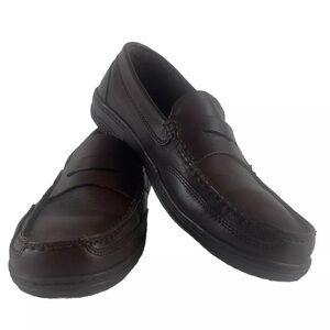 Lands End Men Loafers Penny Driving Moc Brown Leather‎ Size 9.5 D